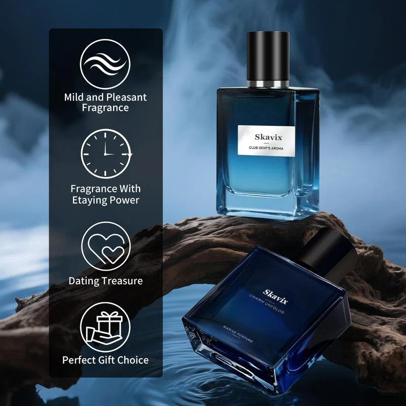 Final 3 Hours: 60%OFFđ„Skavix Gentlemenâs Fragrance Set with Marine Perfume & Club Gentâs Aroma