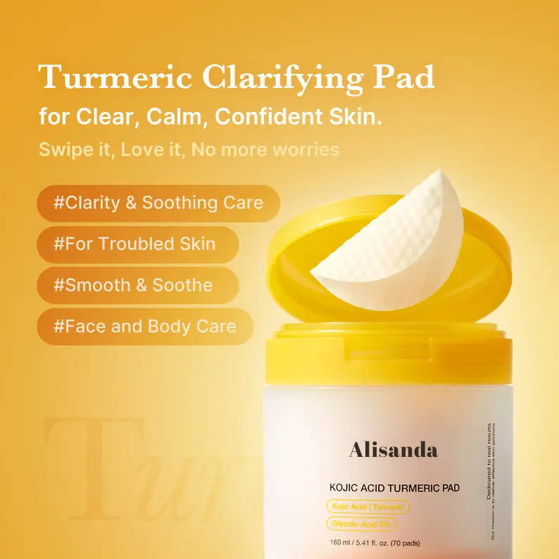 Alisanda™ Kojic Acid Turmeric Clarifying Toner Pad